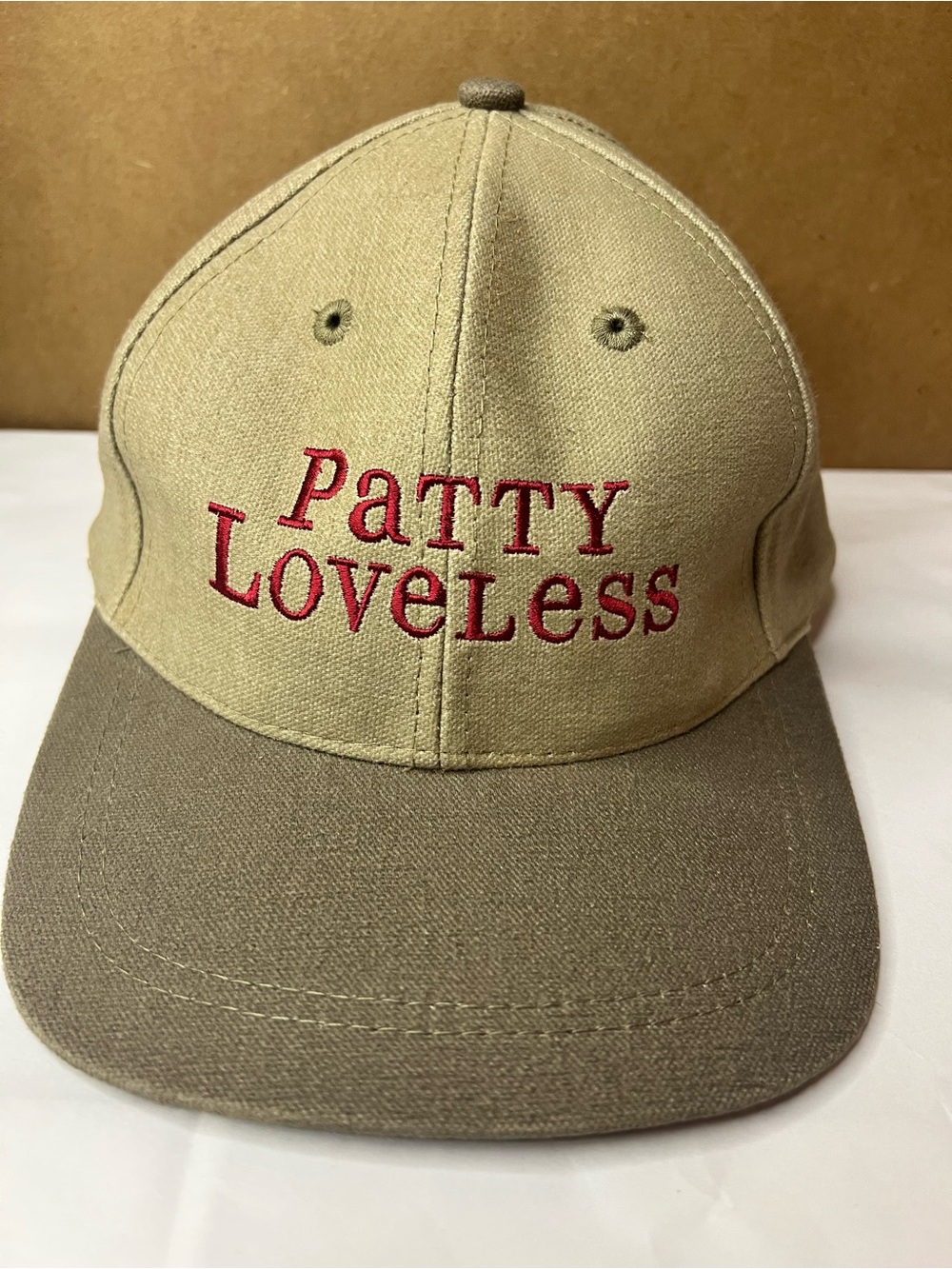 VTG 1990s Patty Loveless Concert Tour Hat Khaki Baseball Cap with Red Embroidery